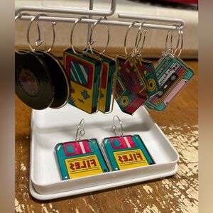 Retro Theme hoop earrings -choose one